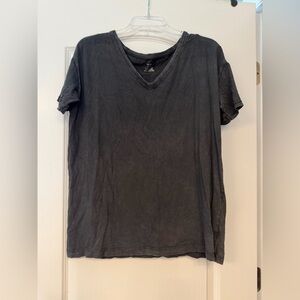 Aerie Soft Charcoal V-Neck Tee, Oversized, S
